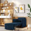 Canapé-lit convertible 3 en 1 avec 5 positions d'inclinaison, panier de rangement et poches latérales, tissu chenille, lit simple peu encombrant pour les petits appartements et les chambres d'amis, assemblage facile-2100592554