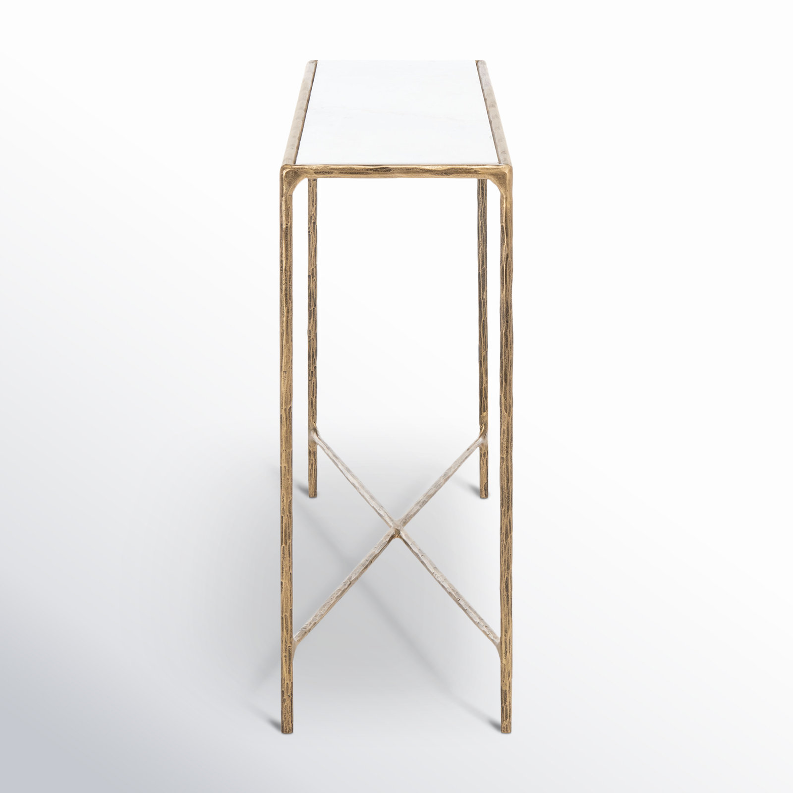 Evelynn 48'' Console Table, Brass, White Marble