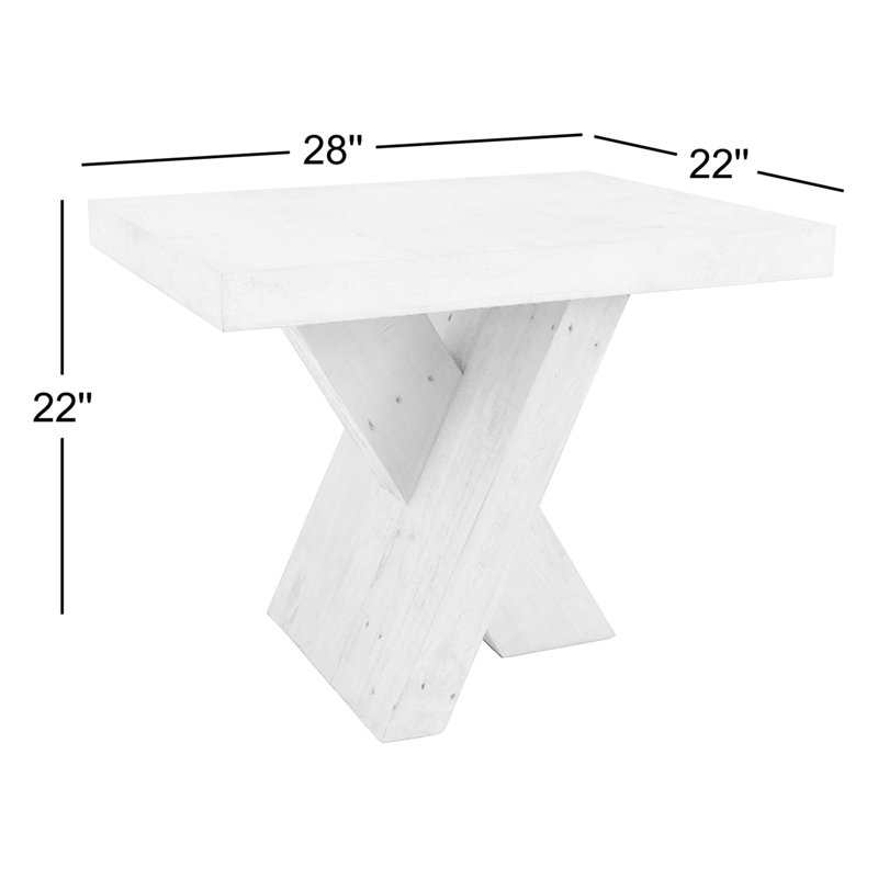 Durant End Table By Classic Home, Beige White/Gray