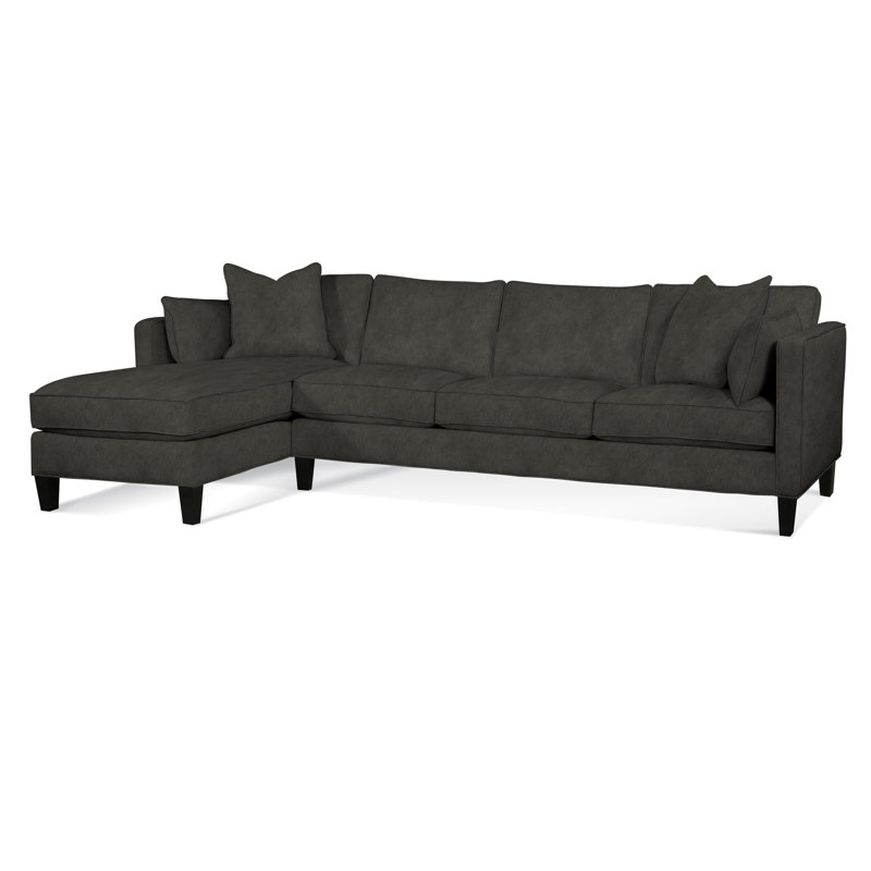 Lenox Chaise Sectional, Brown Geometric, 0456-33, Left Hand Facing, Black