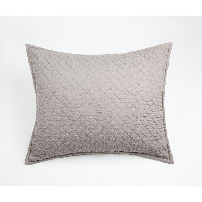 Dalen Linen Dutch Euro Pillow Sham, Ash Gray 