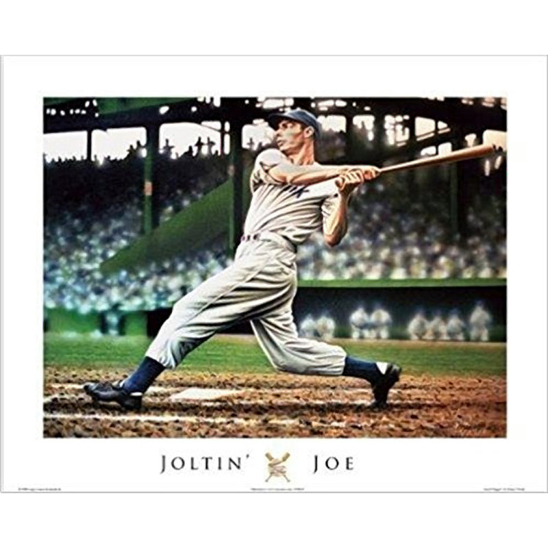 Joe Dimaggio par Darryl Vlasak - reproduction de photo sur papier, H 16 po x l 20 po x P 0,1 po, Papier non encadré, Blanc