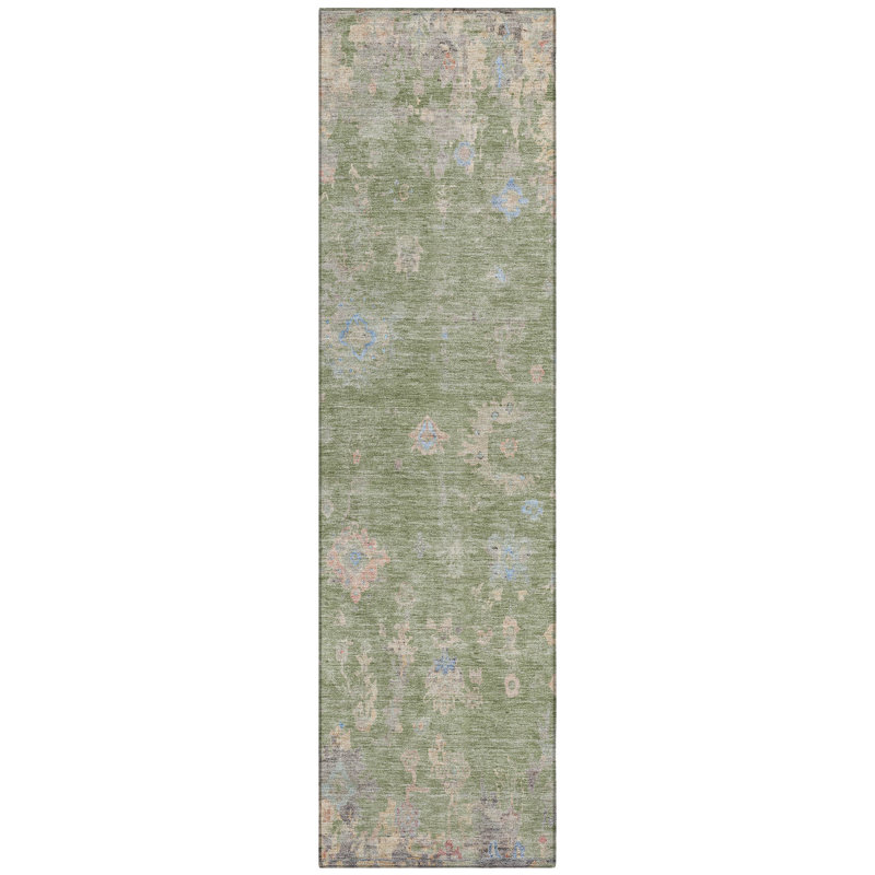 Machine Washable Indoor/Outdoor Matsumura ACN2302 Global Rug, Runner 2'3" x 7'6"