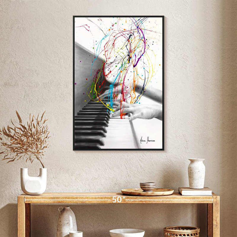 Piano Performance, 25 po x 37 po, Cadre flottant noir