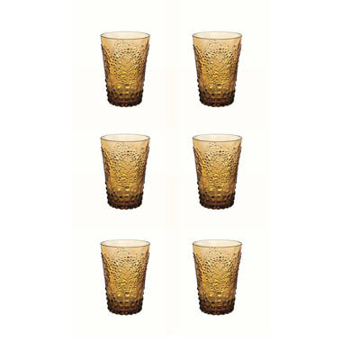Amber Drinking Glasses, Amber Glassware Set, Libbey 8 Oz Glasses