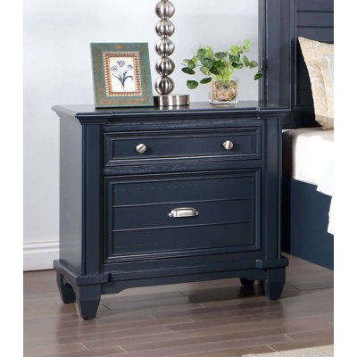 Table de chevet style transitionnel 1pc Nickel
