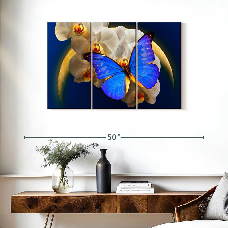 Brampt Moonlit Morpho Butterfly, 24" H x 38" W