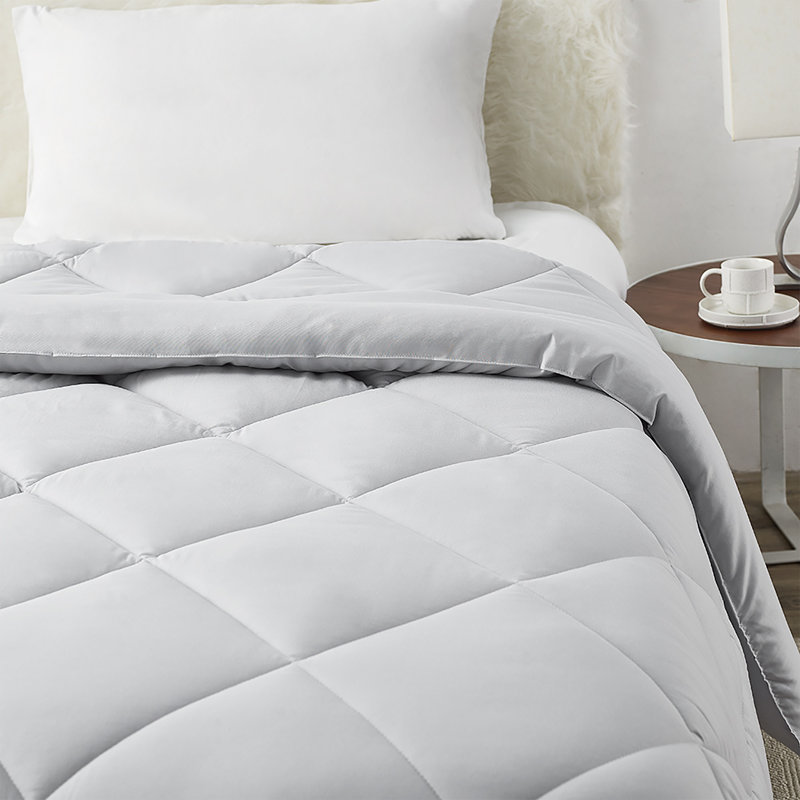 Reversible Microfiber Oversized Full XL Comforter, Solid Glacier Gray, Full XL Comforter