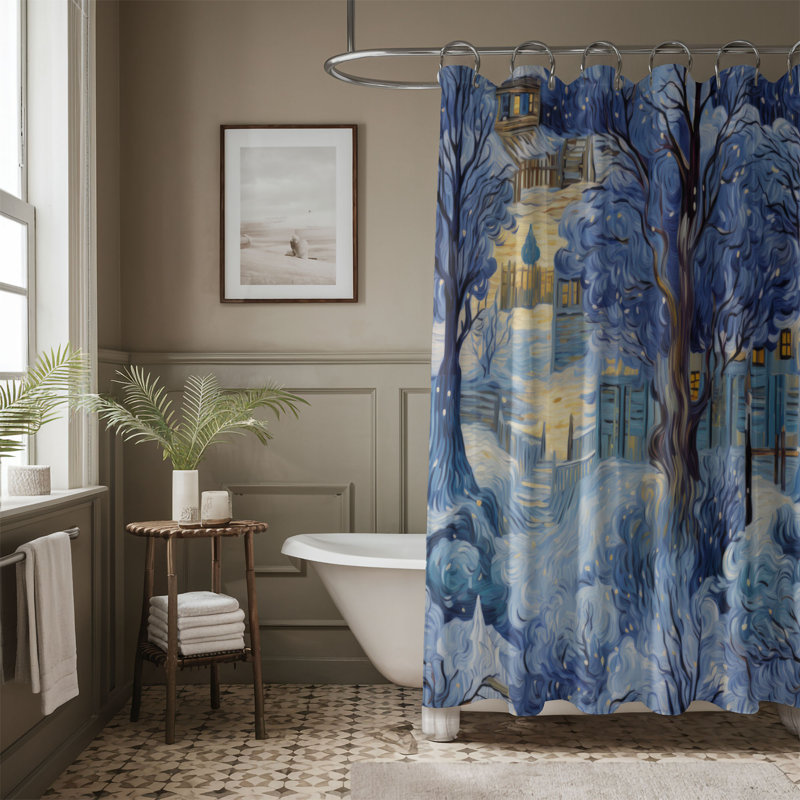 Boyan Abstract Shower Curtain, 74" H x 71" W