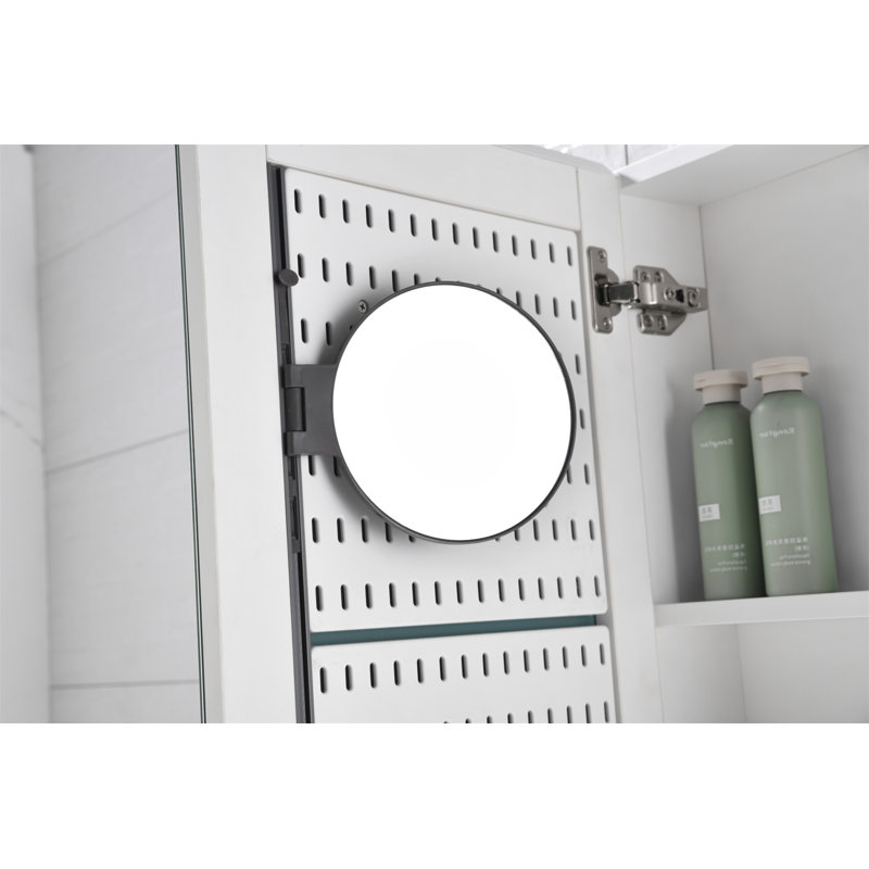 Armoire à pharmacie avec miroir à bords biseautés, porte à ouverture à gauche et porte sans cadre l 15 po x H 26 po
