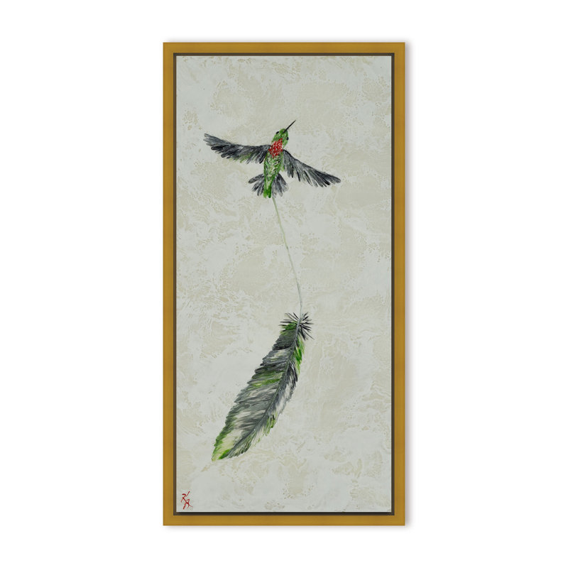 Nature Inspired "Vivid Flutter" Canvas Wall Art By , 48" H x 24" W, Framed Print, White
