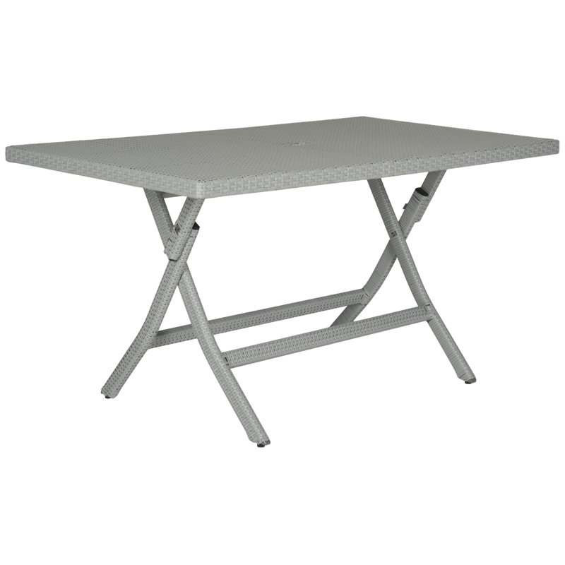 Table de salle à manger pliante en osier Copher, Gris