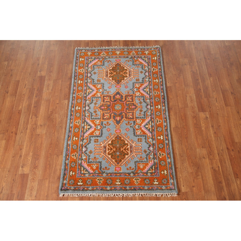 Korekiyo One-of-a-Kind 5' 0'' X 3' 0'' Cotton Area Rug in Navy Blue & Blues