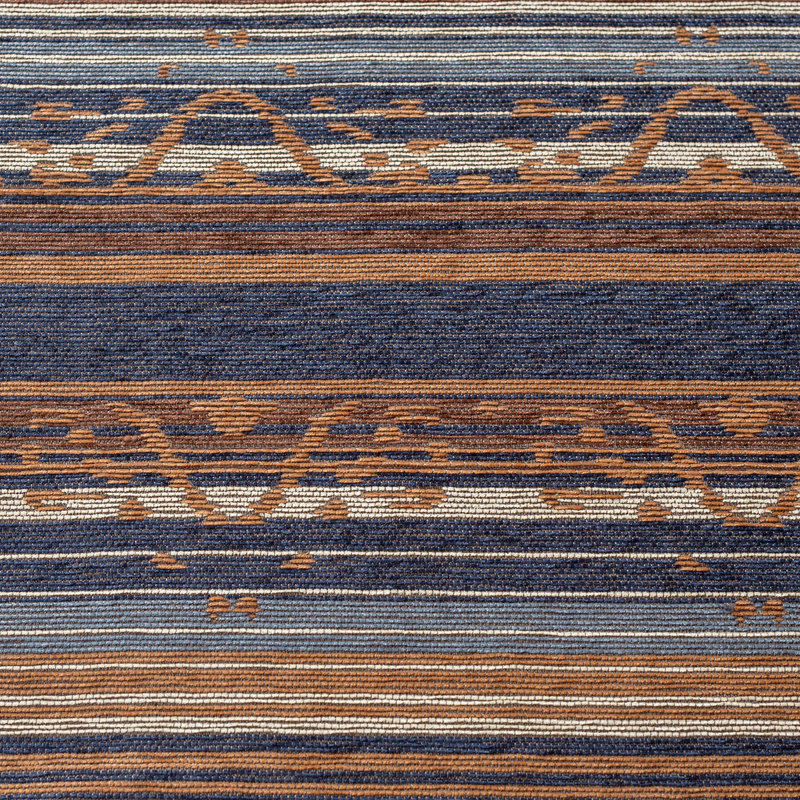 Jeté en jacquard à rayures Estes Southwestern Lodge, Bleu