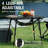 Outdoor Folding Portable Picnic Camping Table with Adjustable Height Aluminum Roll Up Table Top Mesh Layer-114117461
