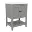 Meuble-lavabo de 24 po avec lavabo, petit meuble-lavabo avec lavabo en céramique, structure en bois massif et tablette ouverte-996532422
