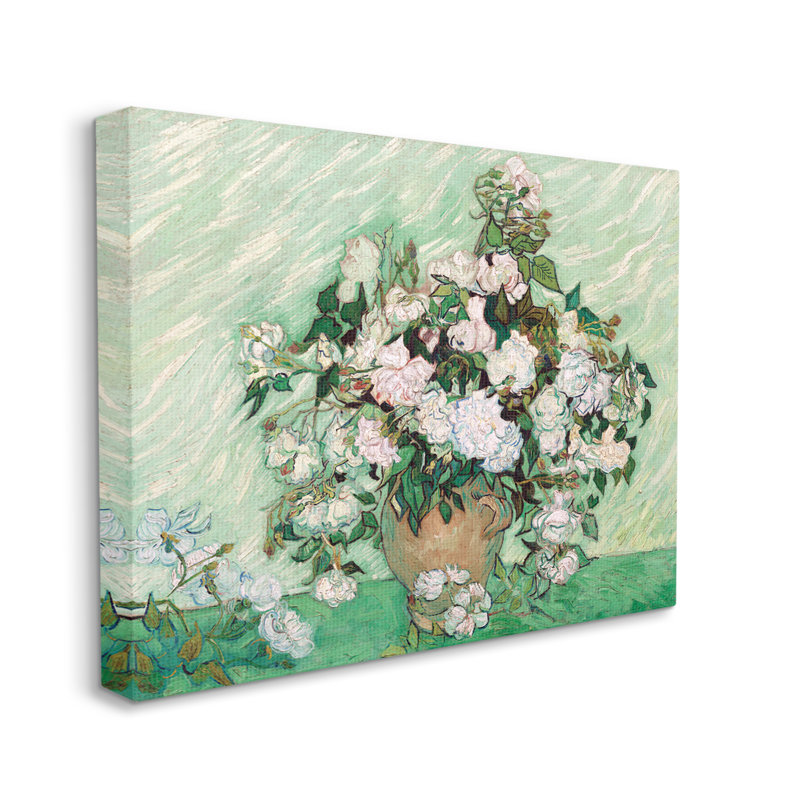 Arrangement impressionniste de chrysanthèmes traditionnels par Vincent Van Gogh - Peinture, H 36 po x l 48 po, Toile tendue