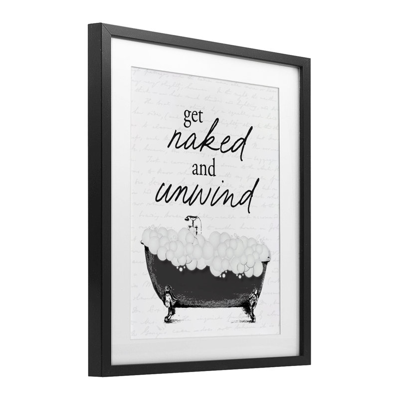 «Unwind Bubble Bath», impression sous verre encadrée, Cadre noir minuit, H 16 po x l 13 po