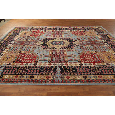 Geometric Kazak Vegetable Dye Area Rug
