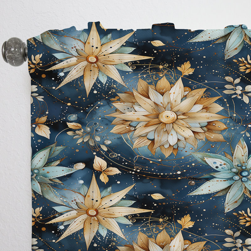 Cosmic Nomad Boho Motif II - Rideau abstrait bohème - Rideau abstrait obscurcissant - 1 panneaux, L 52 po x L 120 po