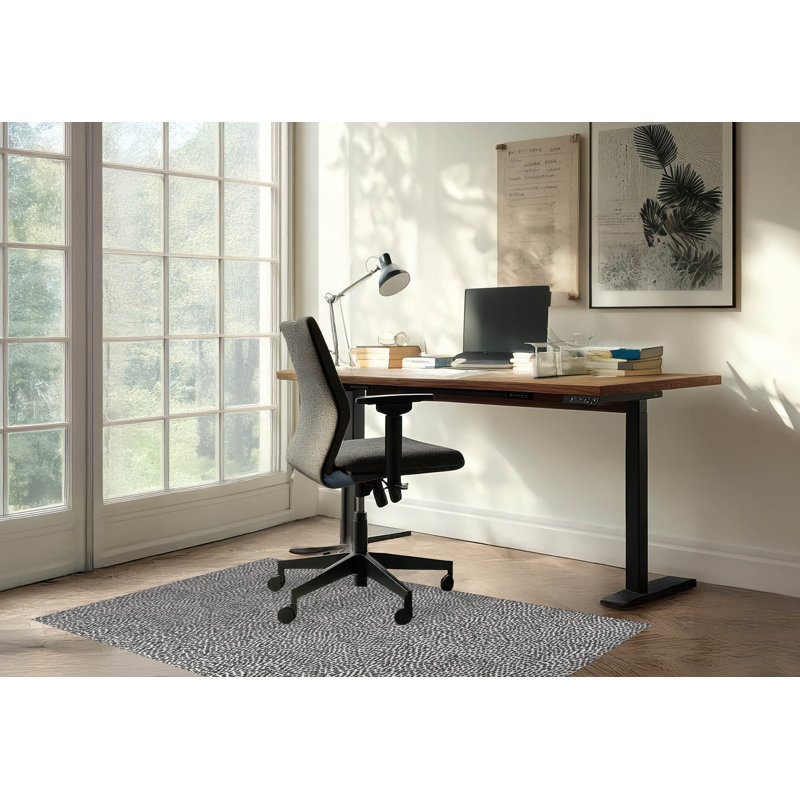 Tapis de bureau léger Twinkle Splat, L 5 pi x L 3 pi, Ivoire, gris anthracite