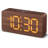 Wooden Digital Alarm Clocks For Bedrooms: Dimmable Dual Alarm Clock With Large Numbers For Bedside Desk - Brown
