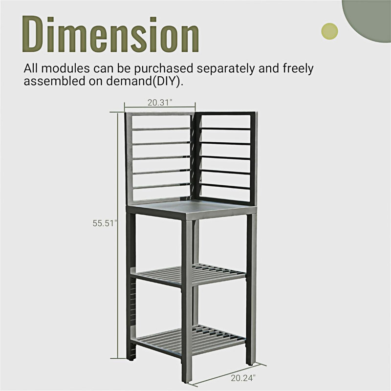 Îlot de cuisine extérieur avec rangement (tabouret non inclus)