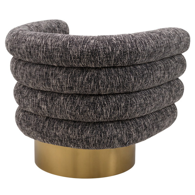 Maguire Swivel Barrel Chair, Cambon Black Cotton Blend