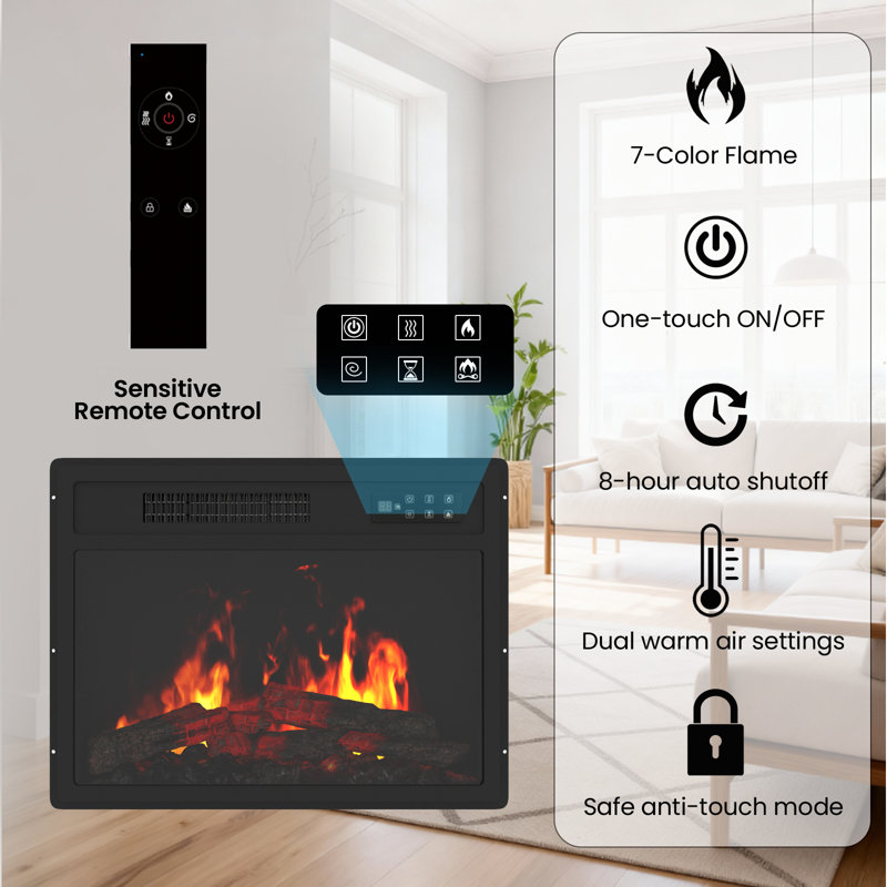 Symple Stuff 62cm W Black Fireplace