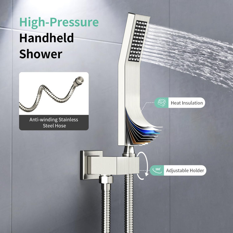 Shower System With Push Button Diverter