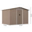 Remise de rangement extérieure 8 'x 6' en métal avec portes coulissantes pour jardin et cour