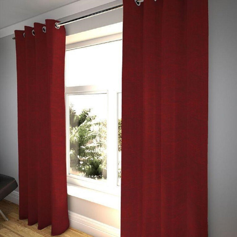 Room Darkening Curtain Pair, Red, 90"W x 90"L