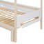 Lit superposé en bois en forme de maison avec toboggan et escalier de rangement-540768629