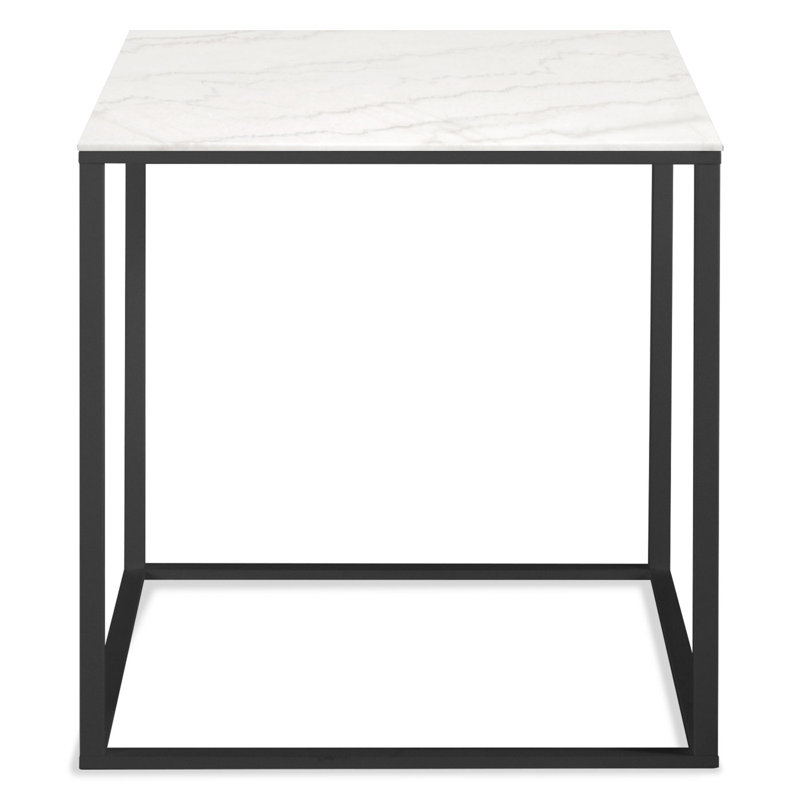 Minimalista End Table, Marble, Black
