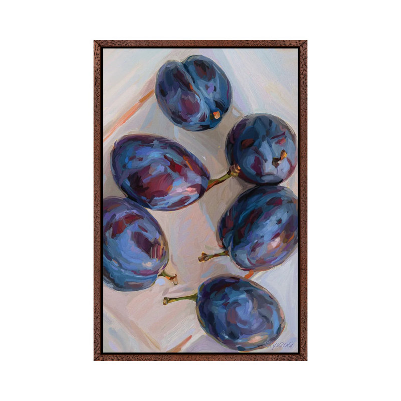 Plums by Svetlana Zyuzina - Floater Frame Gallery-Wrapped Canvas Giclée on Canvas, 101.6 cm H x 66.04 cm W, Brown