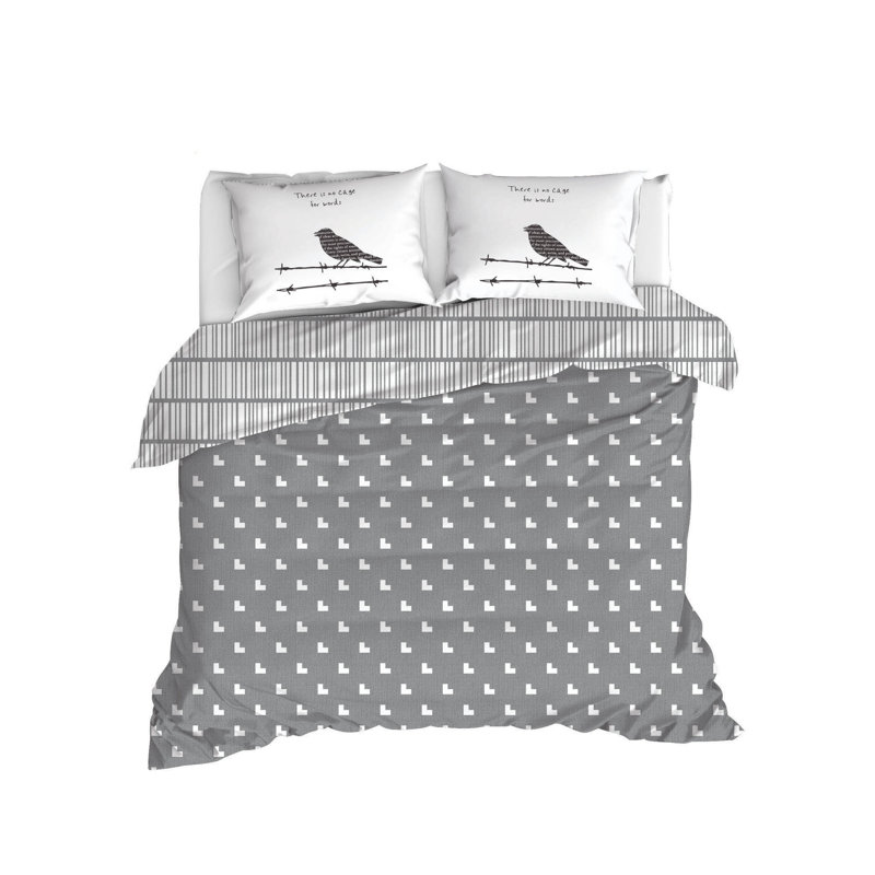 Ensemble de housse de couette 100% coton Dalley, Housse de couette double + 2 taies d'oreiller 24 p