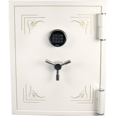 CUBIC FT KEYPAD FIREPROOF JEWELRY SAFE, WHITE