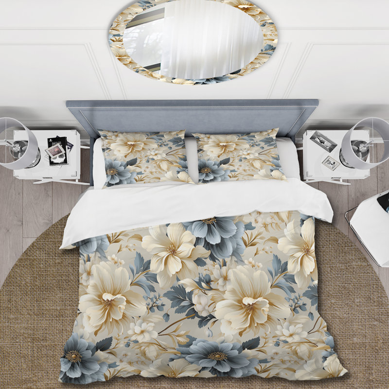 Literie Neo Victorian Fusion Victorian, Housse de couette pour grand lit et 2 taies décor