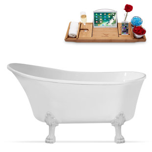 1501.1mm x 701mm Freestanding Soaking Acrylic Bathtub