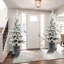 Arbre de Noël enneigé 6,5 pi avec 350 lumières DEL blanc chaud, 1386 pointes Pe +, 31 pieds en pin et base de pot pour une décoration décorative élégante