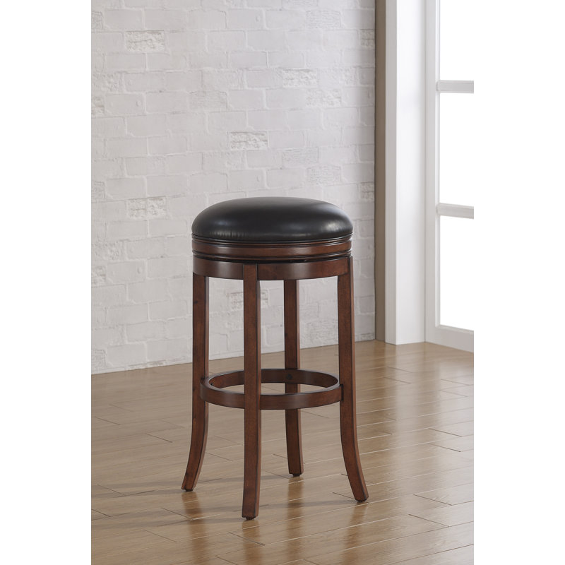 Ingra Swivel Upholstered Counter Stool with Solid Wood Frame, Bar Stool (30" Seat Height)