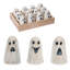  Dolomite 7.75 in. White Halloween Pearlescent Ghost Figurine In Display Set of 12