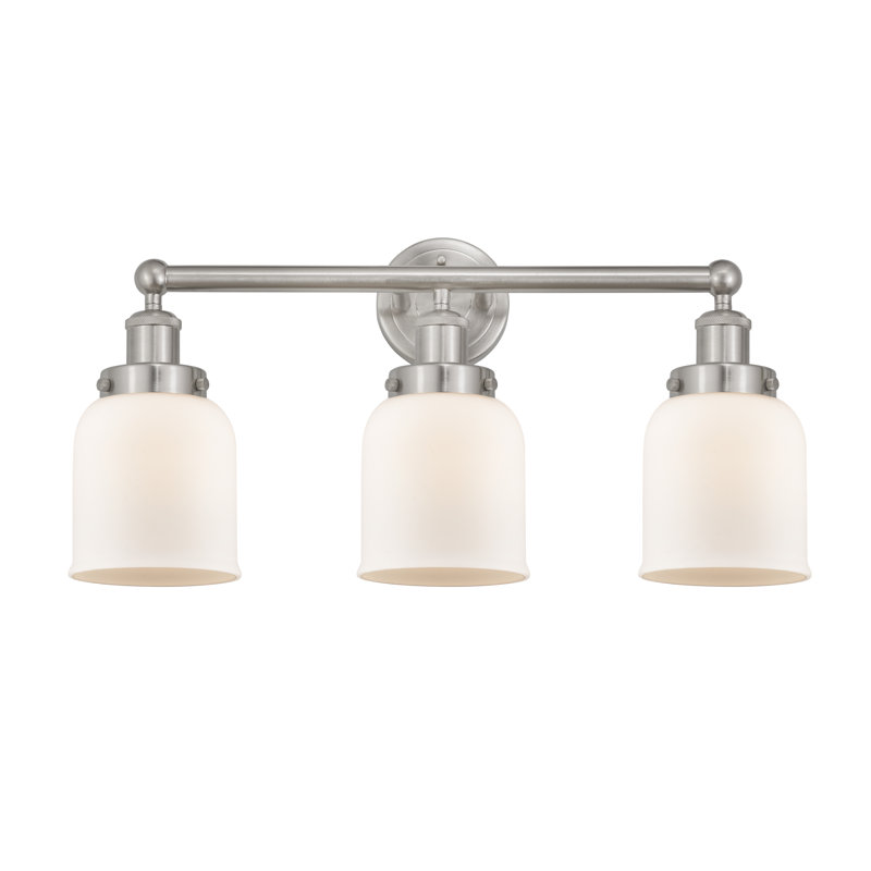 Éclairage de salle de bain à intensité variable à 3 lumières Armoni, Blanc mat, Nickel satiné brossé