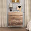 Commode haute en bois à 4 tiroirs, commode avec 4 pieds en métal, dispositif anti-basculement pour chambre à coucher, salon