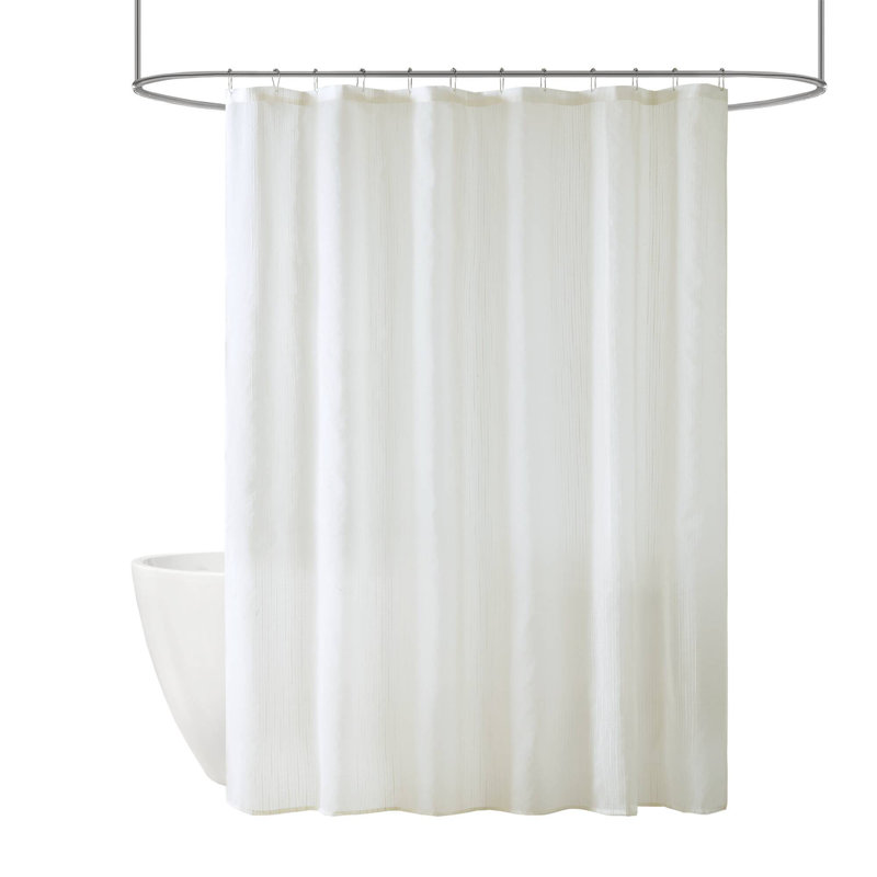 Élégant rideau de douche diaphane, polyester 72 x 72, motif à rayures chic