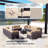 Demaio 14-Piece Rattan Sectional Seating Group With Cushions Modular Outdoor Furniture Set For Patio Garden And Poolside-2134560125