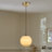 Modern Dia3.9" Mini Globe Brass Alabaster Kitchen Island Pendant Light Fixture Mid Century Marble Stone Pendant Light
