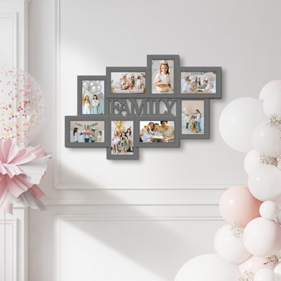 8 Opening Family Photo Collage Frame For Wall Decor