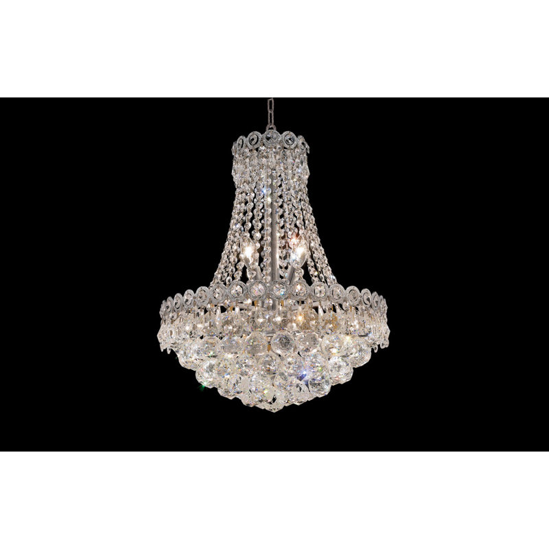 Lustre empire unique à 11 lumières Zoila, Chrome