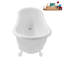 Baignoire de trempage en acrylique sur pieds 53 po avec bonde, pattes et plateau en bambou Streamline-76285535-72770254